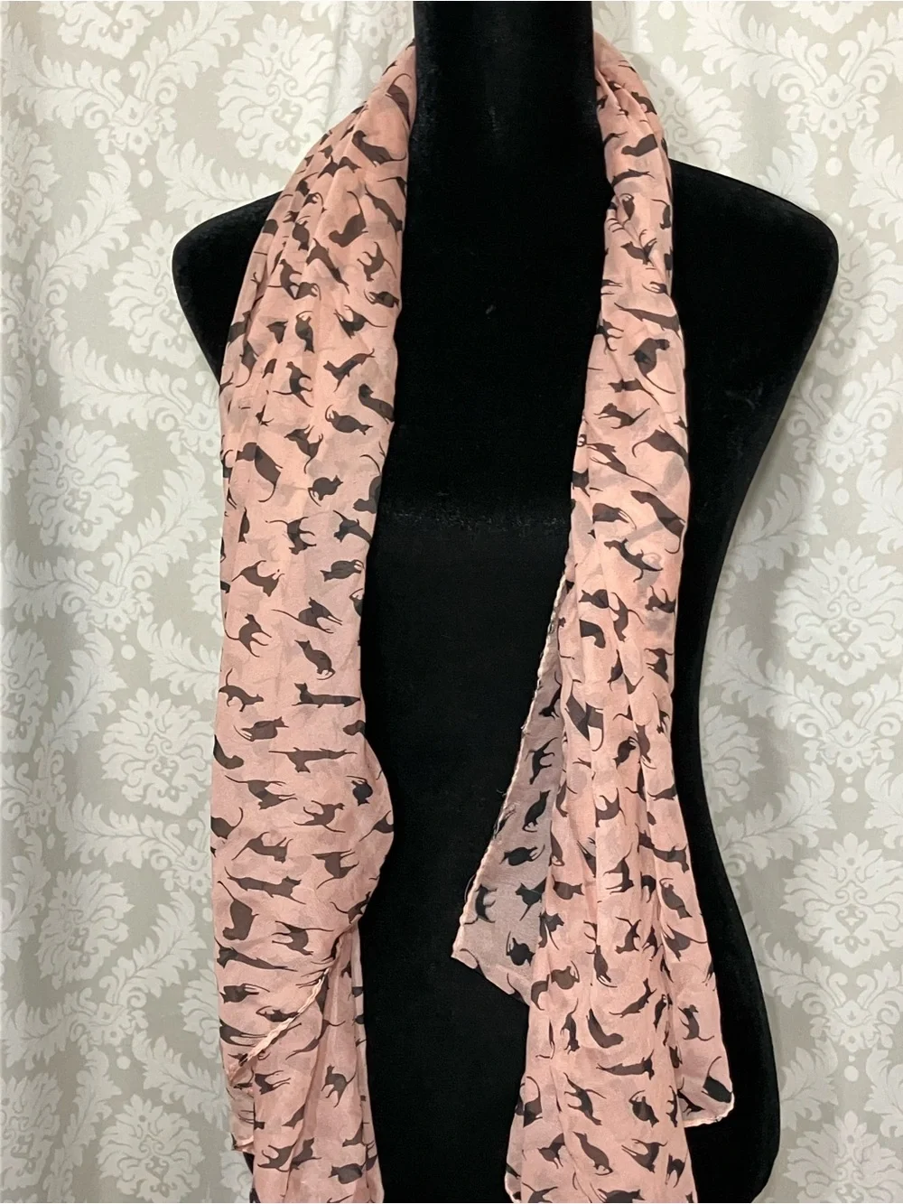 Chiffon Black Cat Scarf
